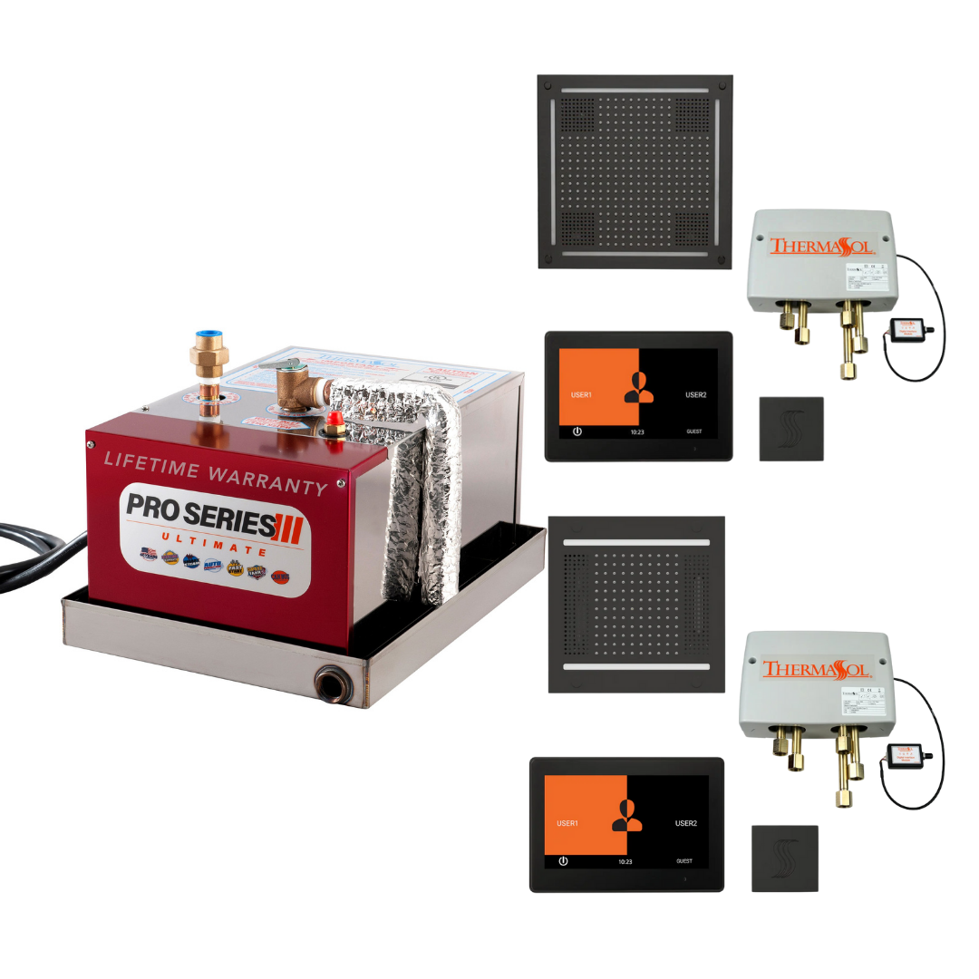ThermaSol Steam Shower Complete All-In-One Pro Package Generator and Total Wellness Package