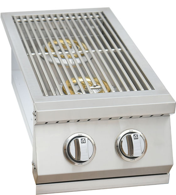 KoKoMo Built In Double Side Burner Stainless Steel with Removable Cover - KO-BAK2BG