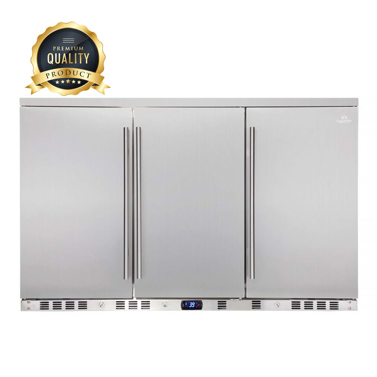 KingsBottle 53 Inch Solid 3-Door Outdoor Beverage Drinks Cooler (KBU328ASD)