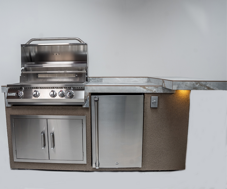 KoKoMo St. John 7'6" Outdoor Kitchen Island - St.John-H-bar