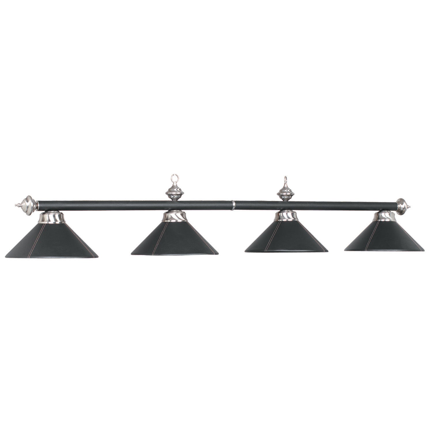 Ram Game Room - 78" 4 Shade Leather Billiard Fixture (B78 LTHR BLK)