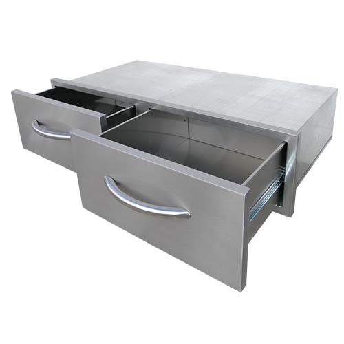 Cal Flame 39-Inch Horizontal Double Access Drawers