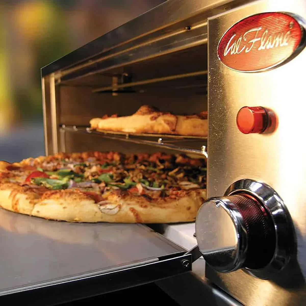 Cal Flame 2-In-1 Oven Built-in Steel Warmer & Pizza Oven