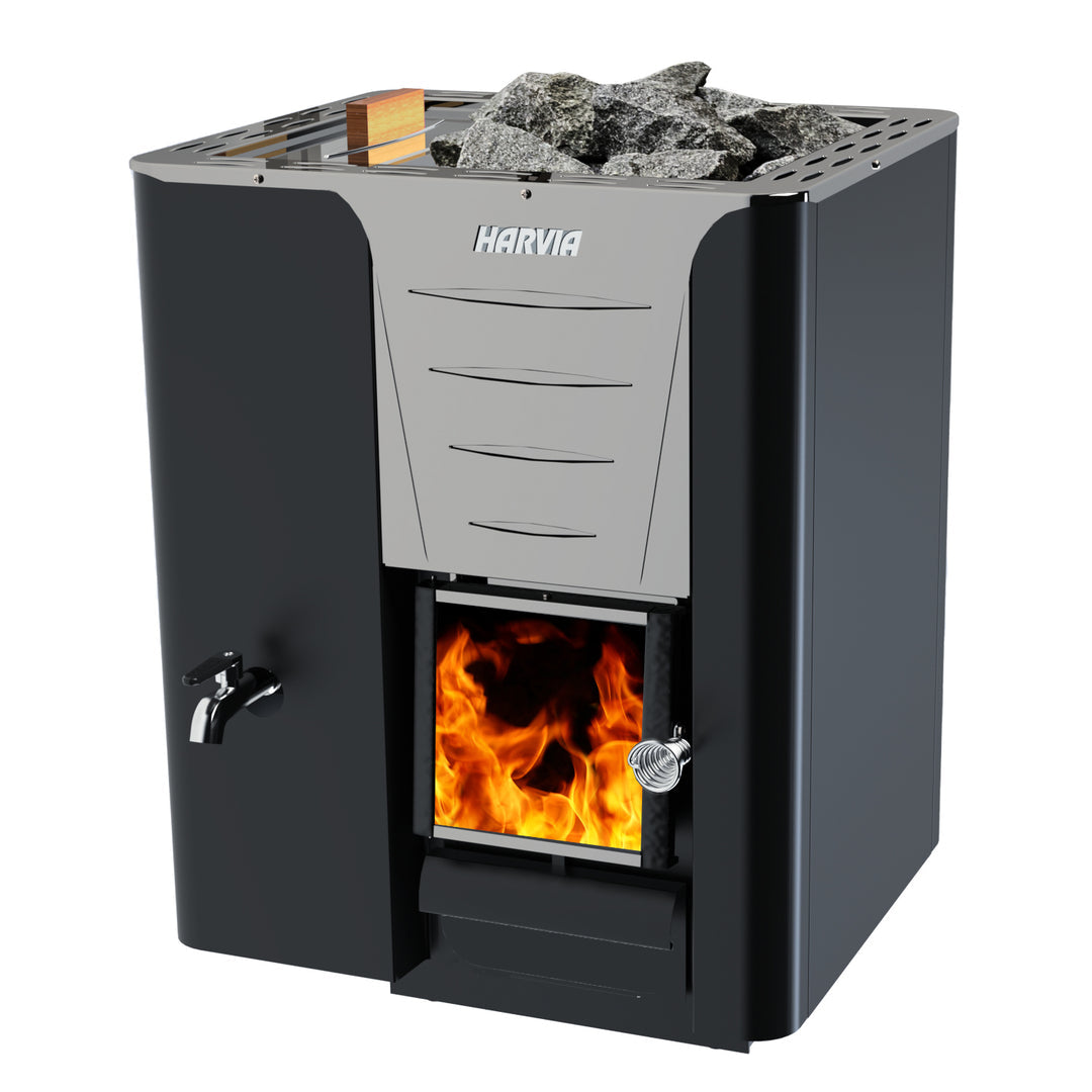 Harvia WKPR20LSM PRO 20 Wood Burning Heater | 30L Left-Side Water Tank