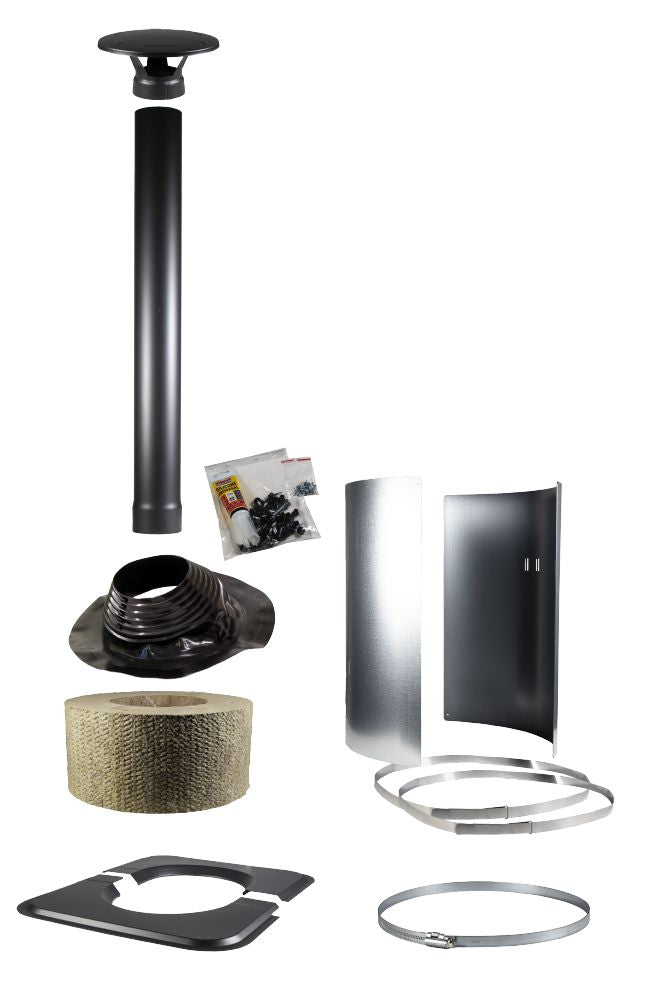 Harvia WHP-ASM Steel Chimney Tilted Accessory Kit | Black
