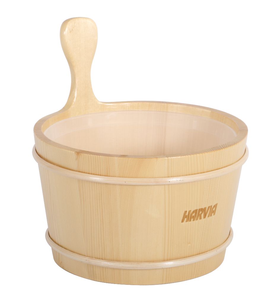 Harvia SAC10003 4L Wooden Bucket with Plastic Liner