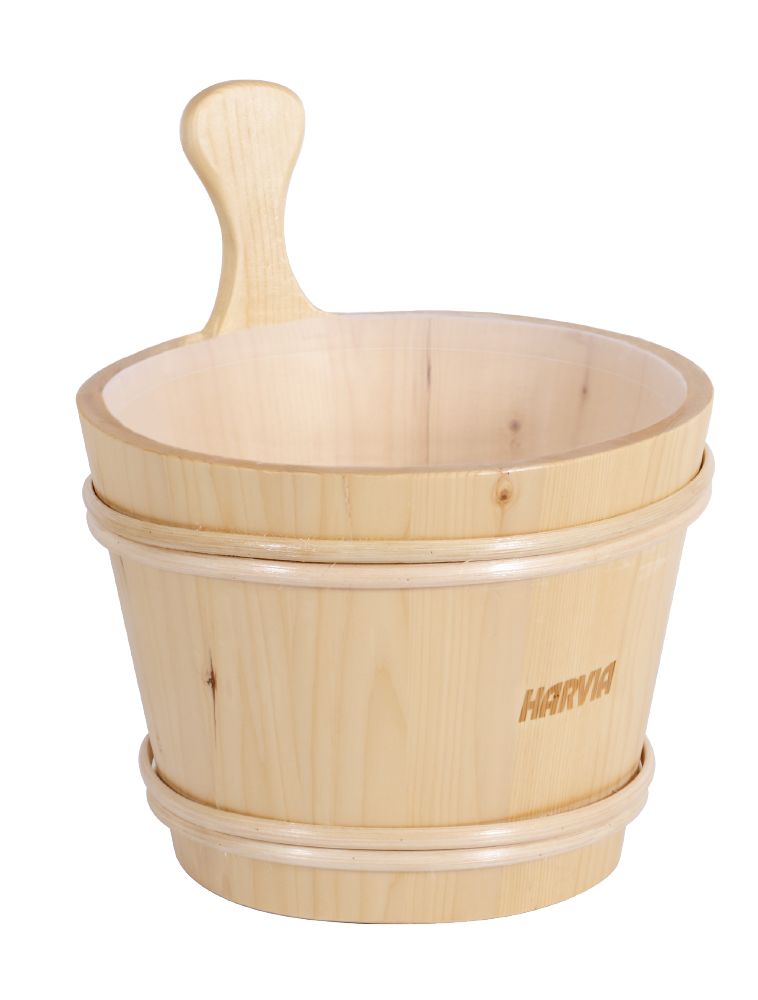 Harvia SAC10107 7L Wooden Bucket with Plastic Liner