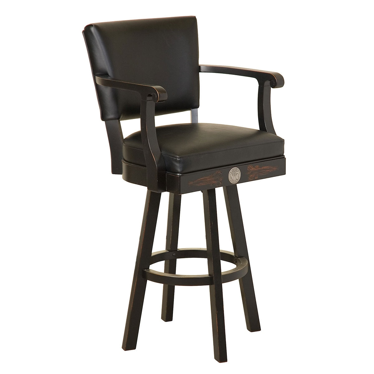 Jack Daniel's Wood Bar Stool w/ Backrest (JD-33110)