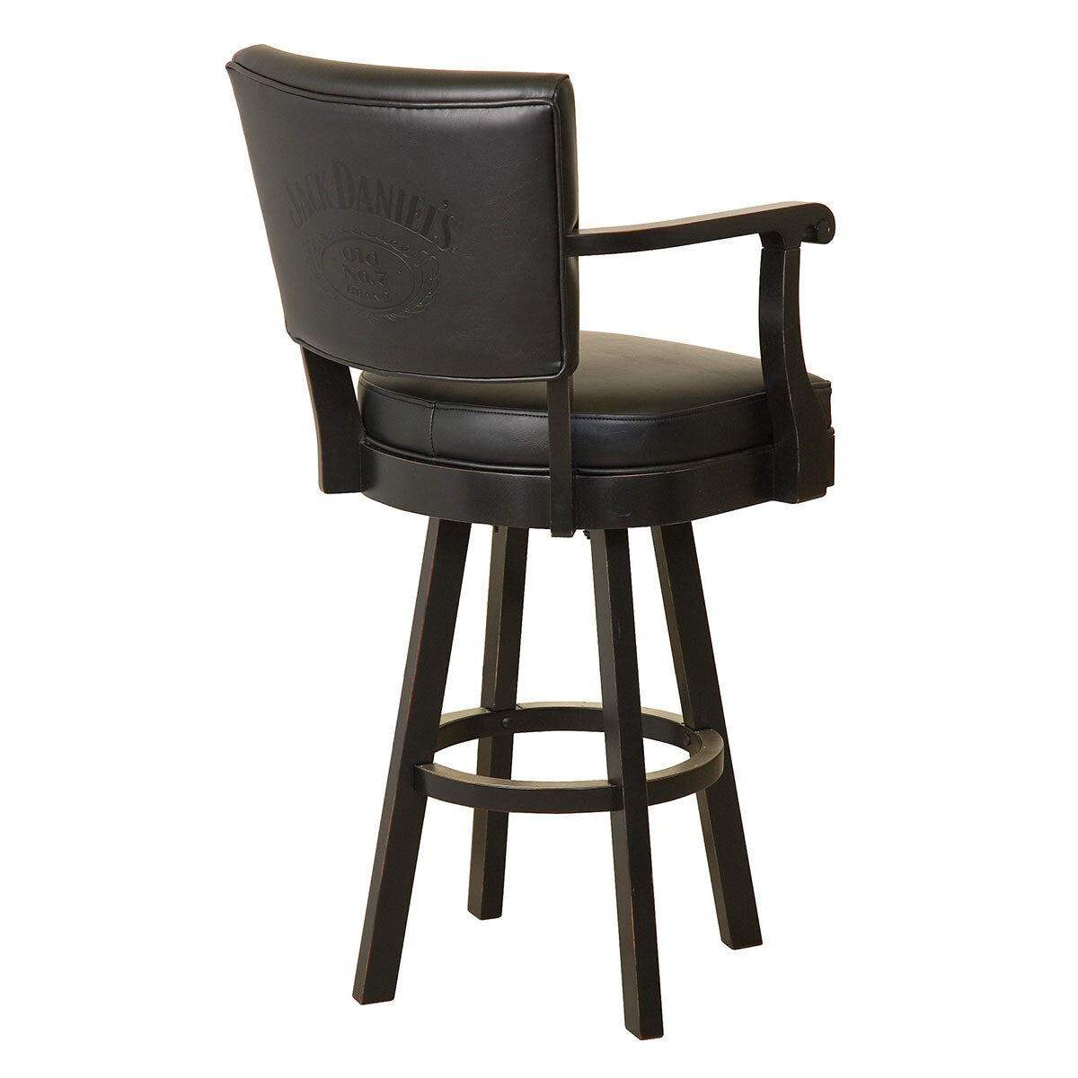 Jack Daniel's Wood Bar Stool w/ Backrest (JD-33110)