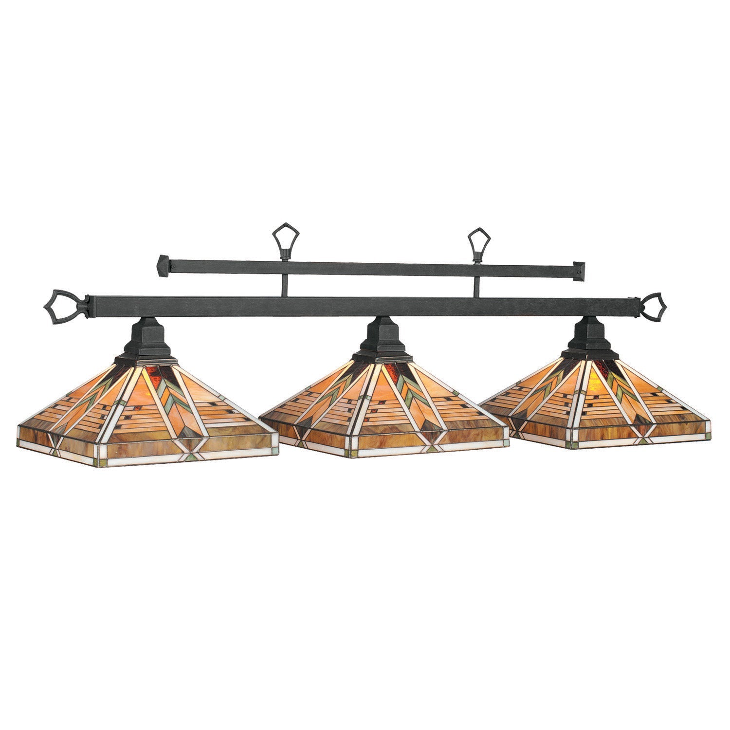 Ram Game Room- 3 Shade Billiard Fixture (MIV-B54 MB)