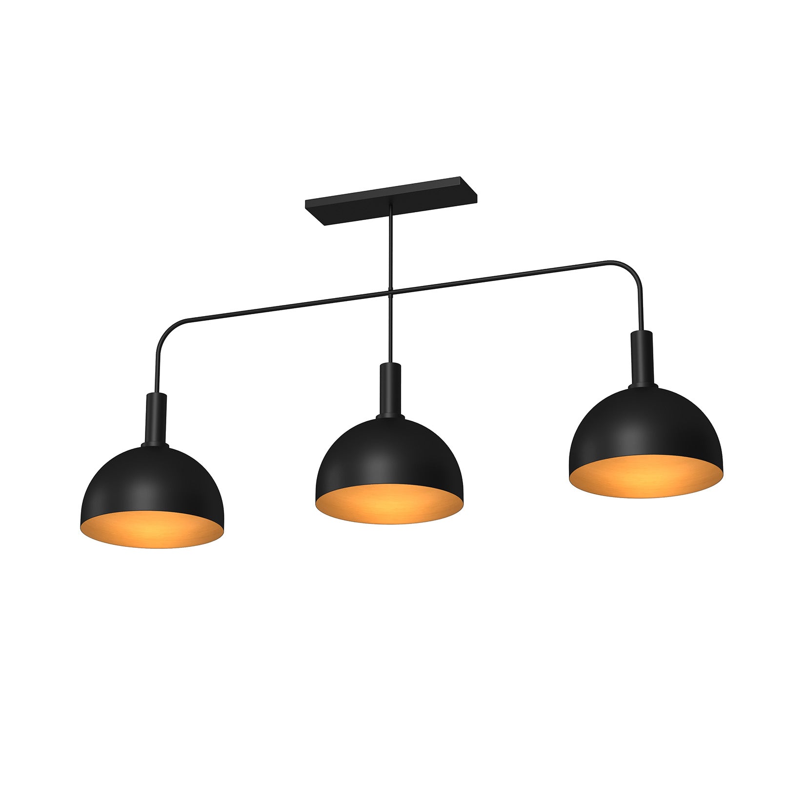 Ram Game Room - Prohibition 3 Metal Shade 56" Pendant (BOOT-56)