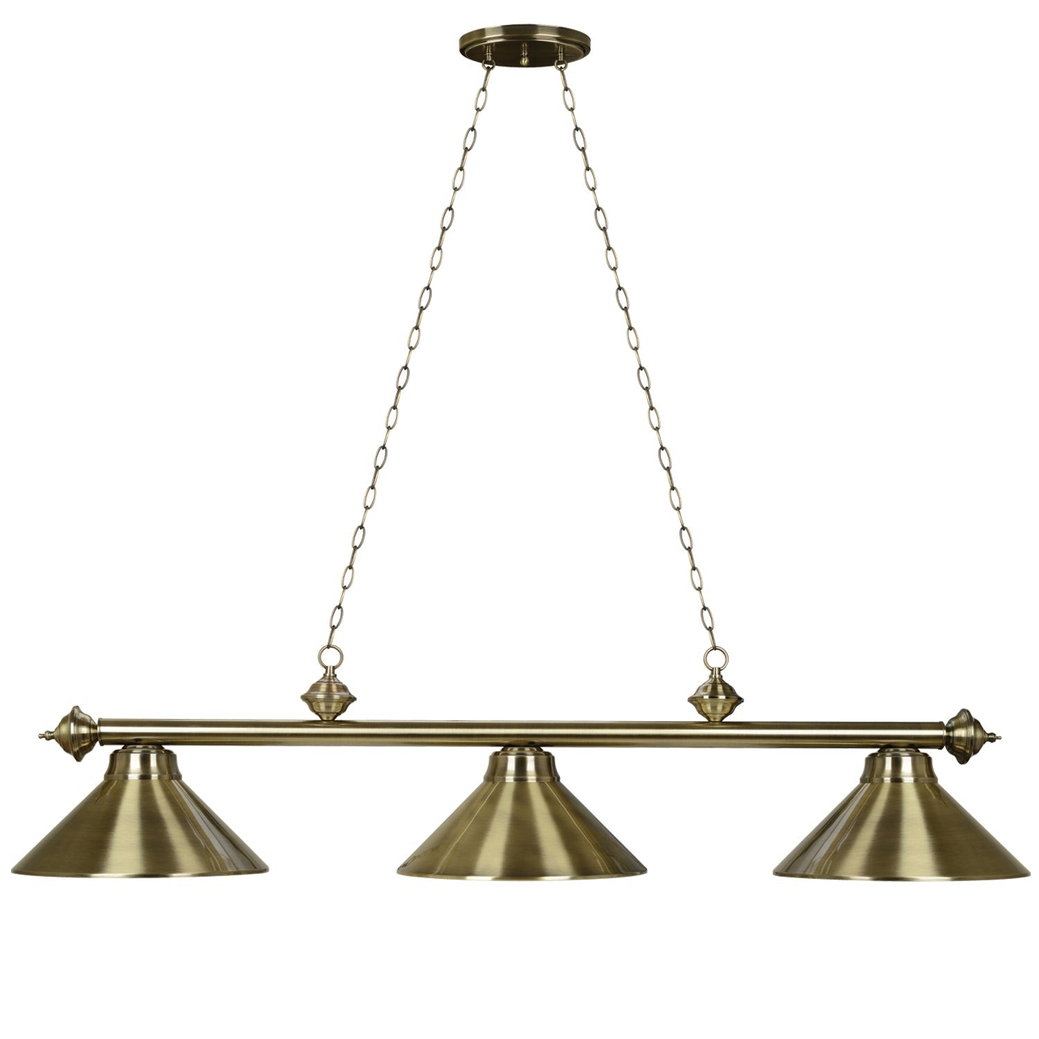 Ram Game Room - 3 Shade Metal Billiard Fixture (PR54)