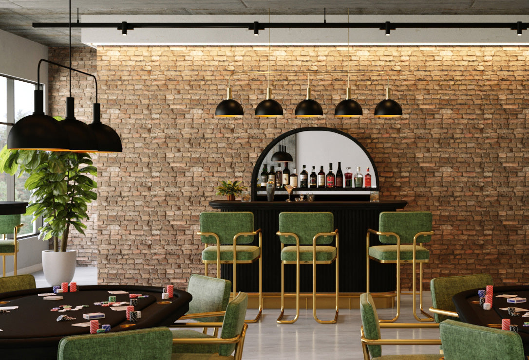 Ram Game Room - Prohibition 5 Metal Shade 80" Pendant (BOOT-80)