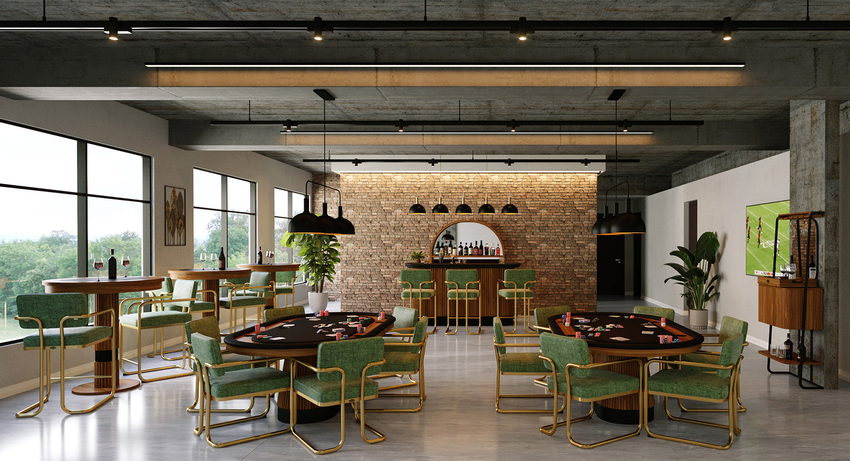 Ram Game Room - Prohibition 3 Metal Shade 56" Pendant (BOOT-56)