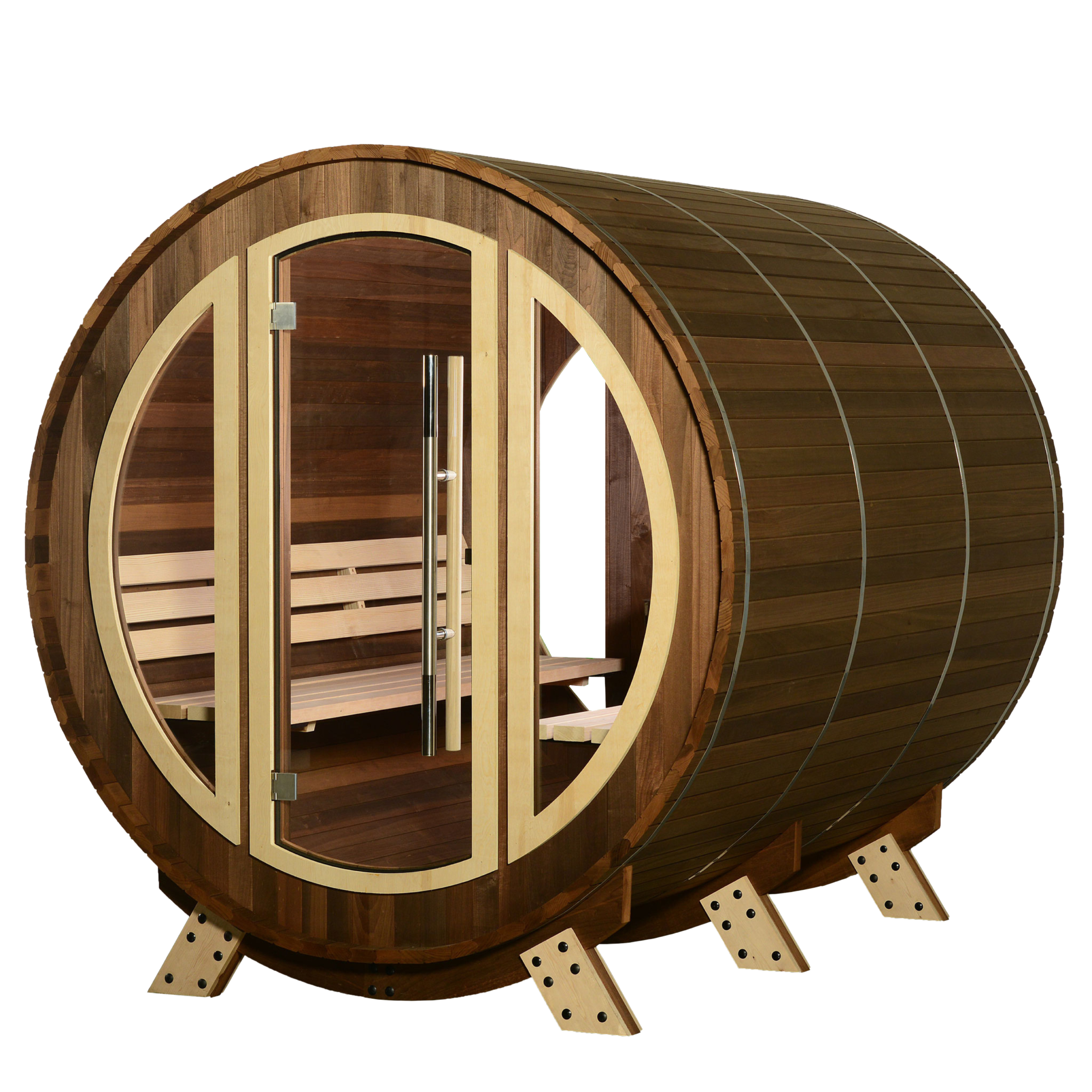 ThermaSol Phoenix - Popular, Onyx Stainless Steel, 4-6 Person, Barrel Sauna
