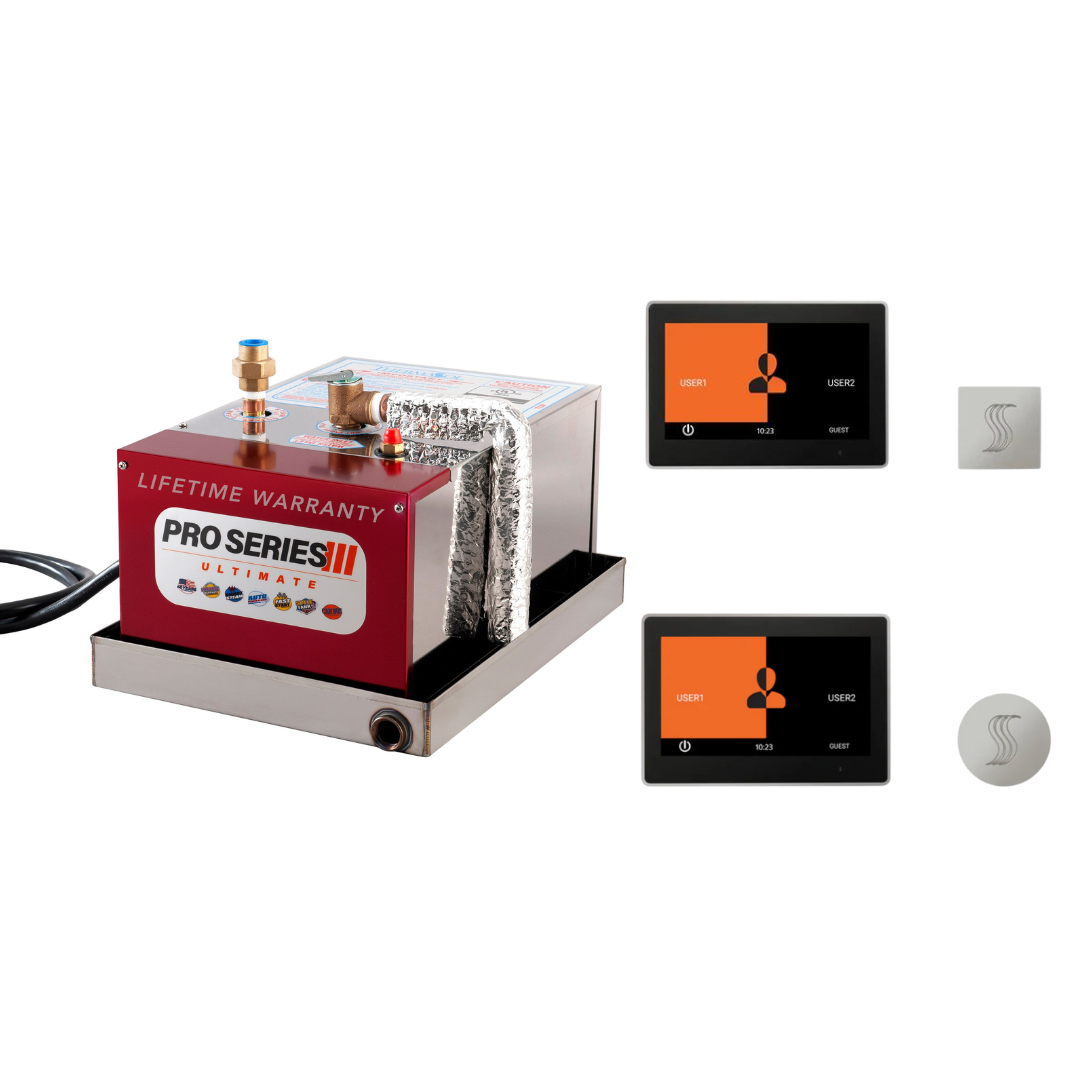 ThermaSol Steam Shower Complete All-In-One Pro Package Generator and ThermaTouch 10 Inch Control Kit