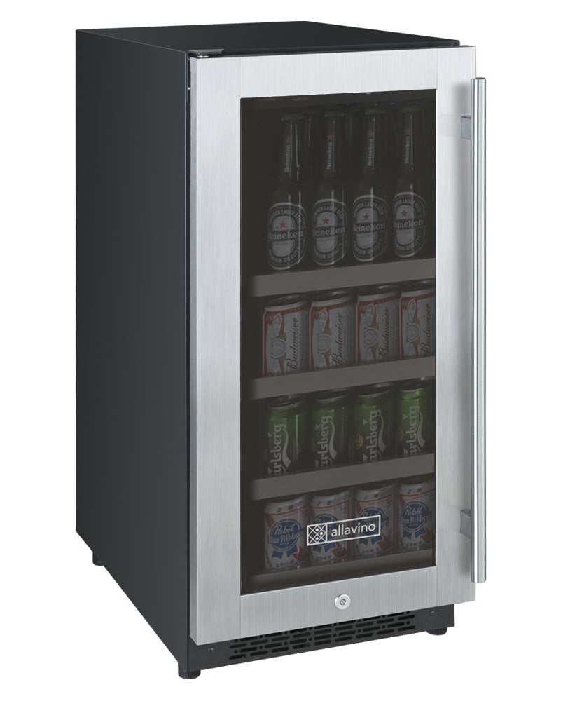 Allavino 15" Wide FlexCount II Tru-Vino Stainless Steel Left Hinge Beverage Center - VSBC15-SL20