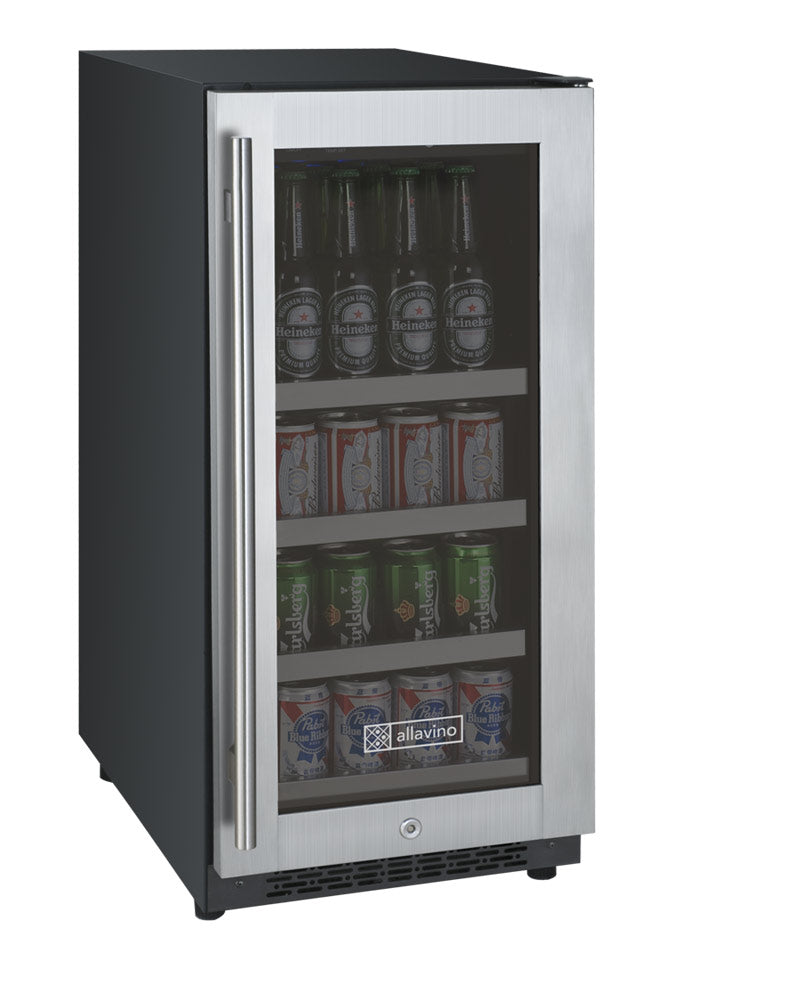 Allavino 15" Wide FlexCount II Tru-Vino Stainless Steel Right Hinge Beverage Center - VSBC15-SR20