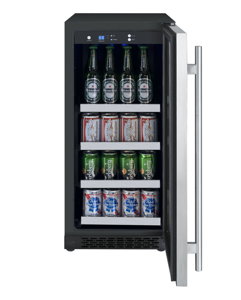 Allavino 15" Wide FlexCount II Tru-Vino Stainless Steel Right Hinge Beverage Center - VSBC15-SR20
