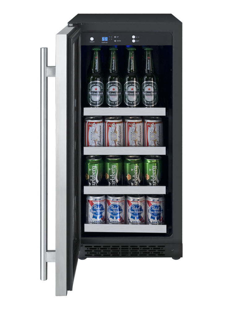 Allavino 15" Wide FlexCount II Tru-Vino Stainless Steel Left Hinge Beverage Center - VSBC15-SL20