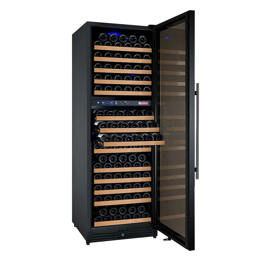 Allavino FlexCount Series 172 Bottle Dual Zone Built-in Wine Refrigerator with Black Door - Right Hinge