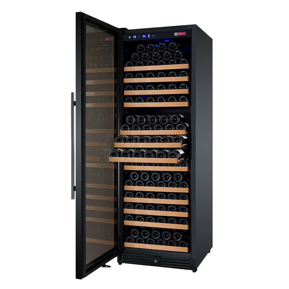 Allavino 24" Wide FlexCount II Tru-Vino 177 Bottle Single Zone Black Left Hinge Wine Refrigerator