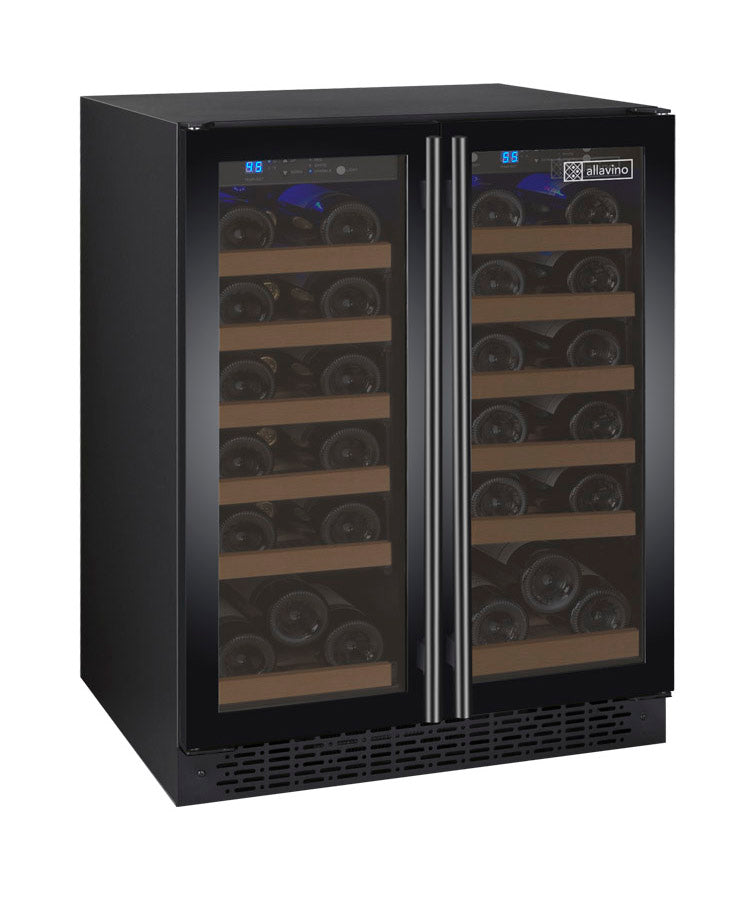 Allavino 24" Wide FlexCount II Tru-Vino 36 Bottle Dual Zone Black Wine Refrigerator - VSWR36-2BF20