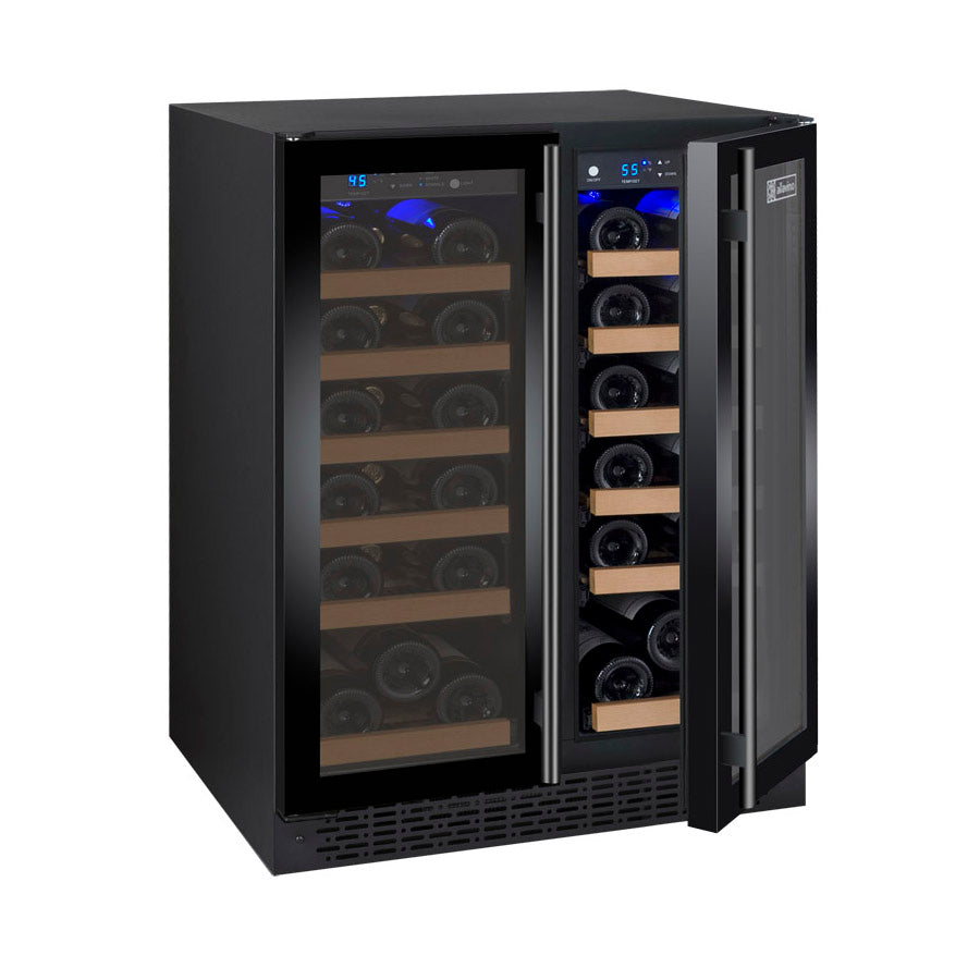 Allavino 24" Wide FlexCount II Tru-Vino 36 Bottle Dual Zone Black Wine Refrigerator - VSWR36-2BF20