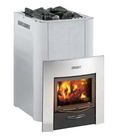 Harvia WKPR20DUOS PRO 20 Wood Burning Heater | External Feed | Stainless Steel | Duo Fireplace