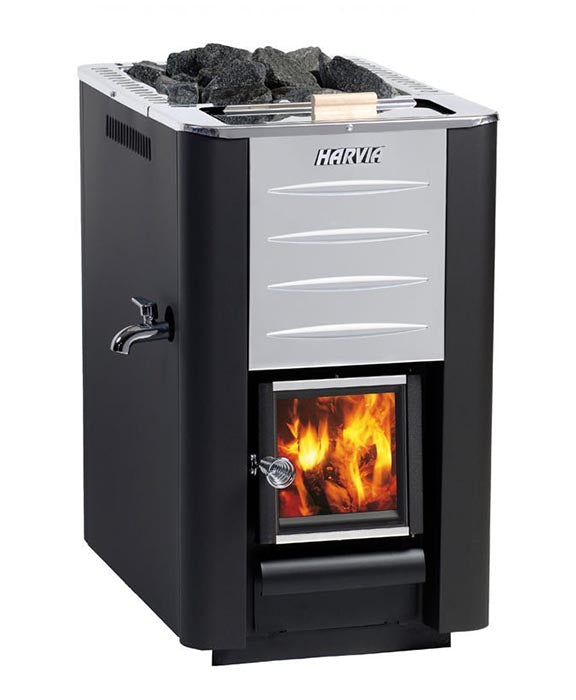 Harvia WKPR20ESM PRO 20 Wood Burning Heater | 30L Front Water Tank
