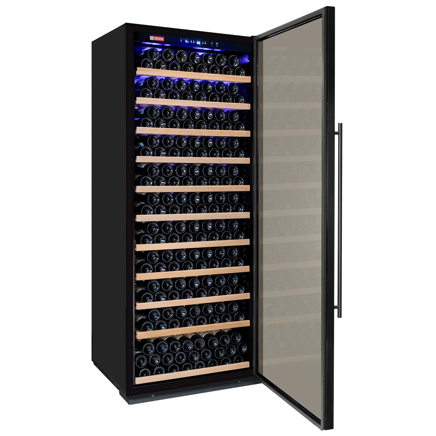 Allavino Vite Series 277 Bottle Single Zone Freestanding Large Capaity Wine Refrigerator with Black Door - Right Hinge