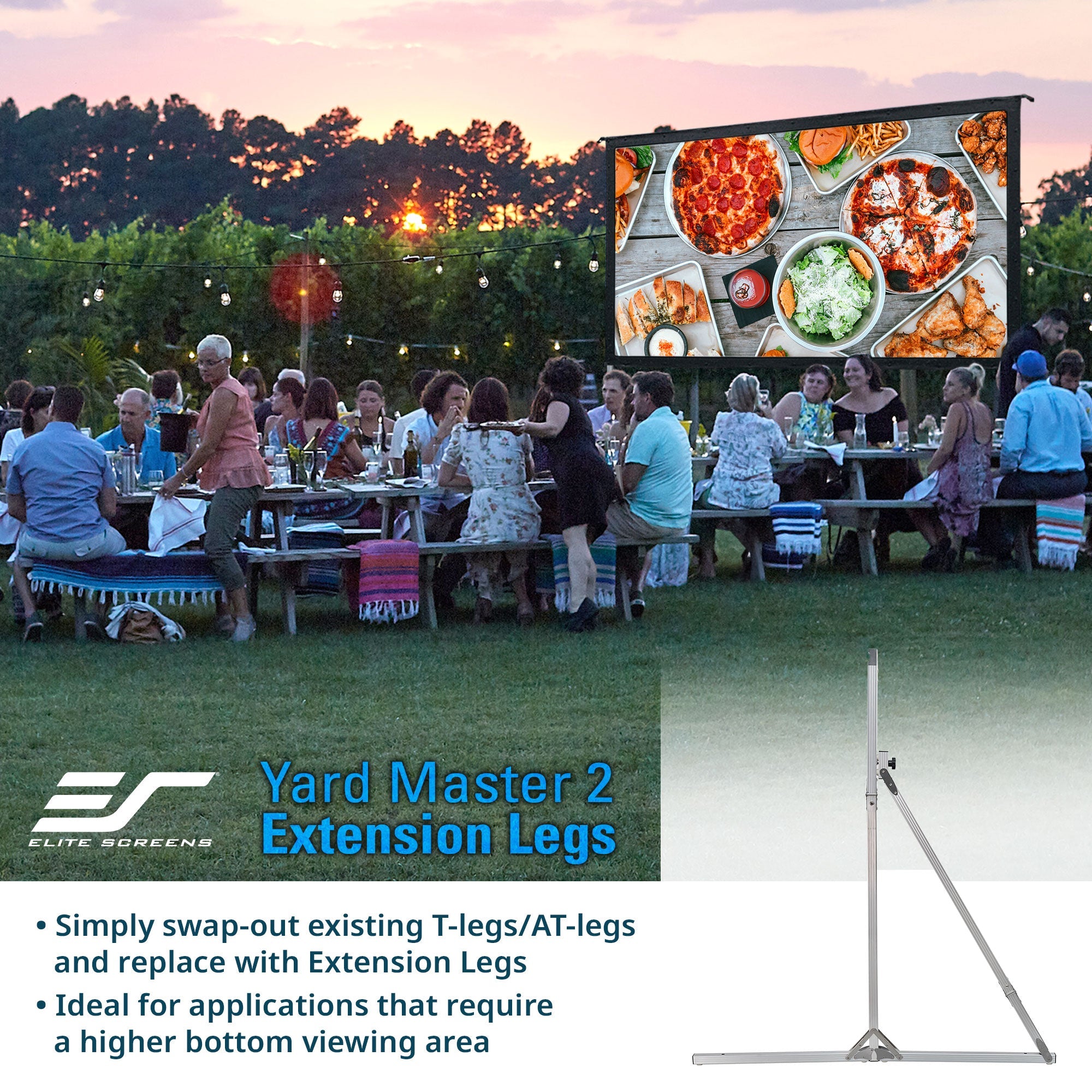 Elite Screens Yard Master 2 Optional EXTENSION Legs/Bars