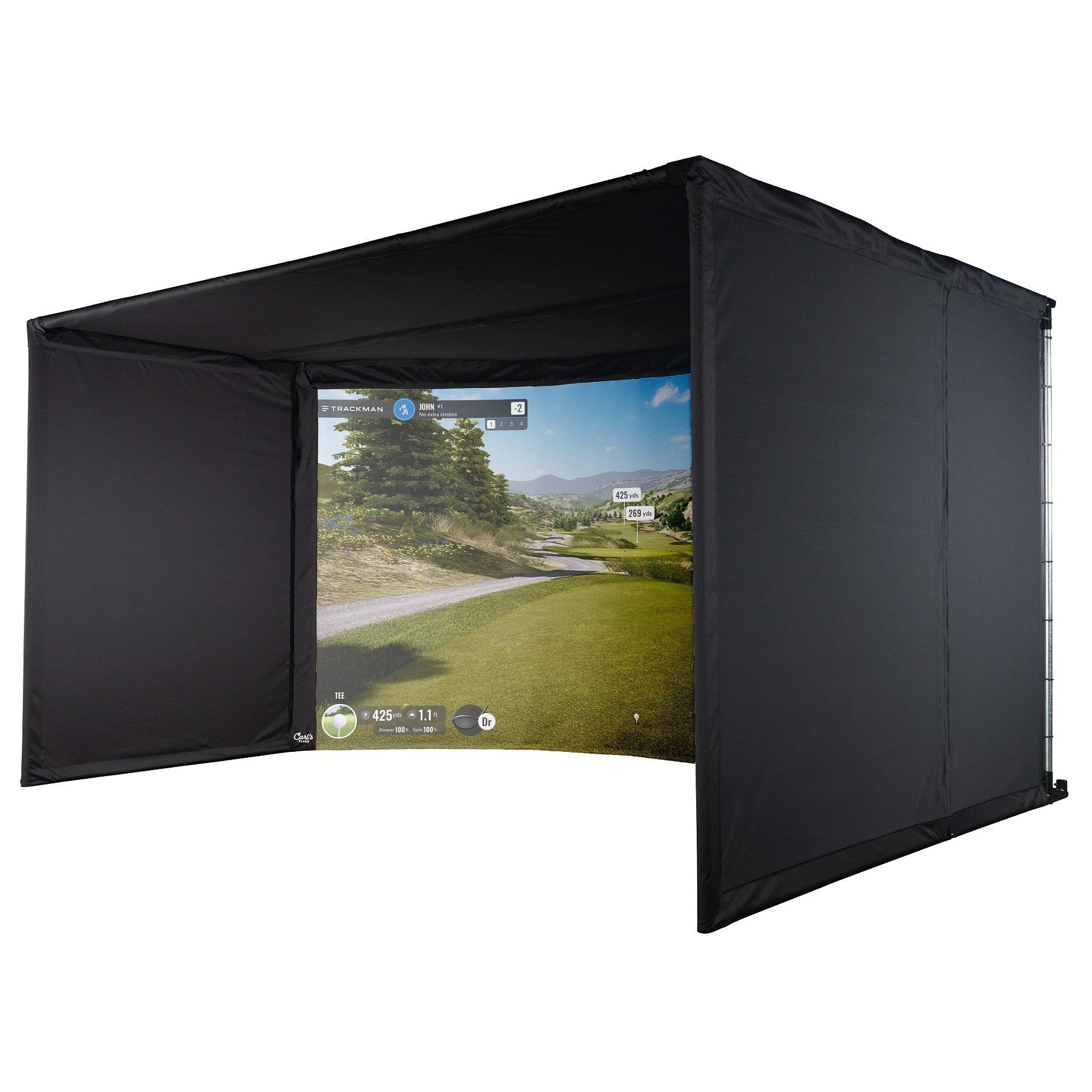 Carl’s Place Curved Golf Simulator Enclosure Kit with Impact Screen