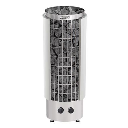 Harvia HPCS9U1HB Cilindro Half Series 9kW Stainless Steel Sauna Heater at 240V 1PH with Built-In Time and Temperature Controls