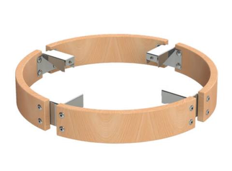 Harvia HPC3 Safety Railing for Cilindro Half Series 6/8kW Sauna Heaters Aspen Wood/Stainless Steel