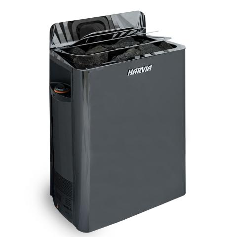 Harvia HSW6U1B The Wall Series, 6kW, Black Stainless Steel Sauna Heater, 240V 1PH Black