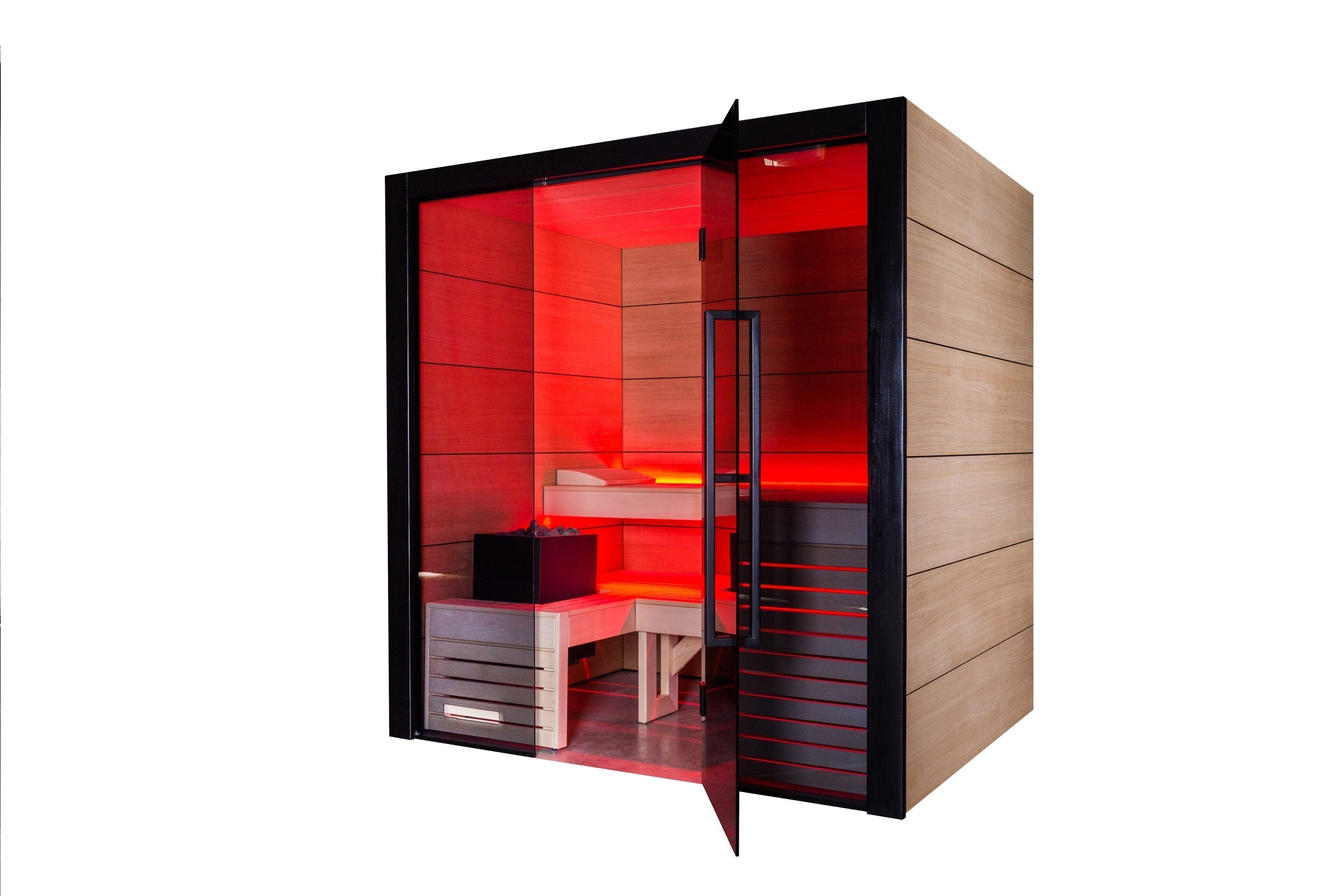 ThermaSol Fuji - Onyx Trim/Oak Hardwood, 2-5 Person, Indoor Sauna