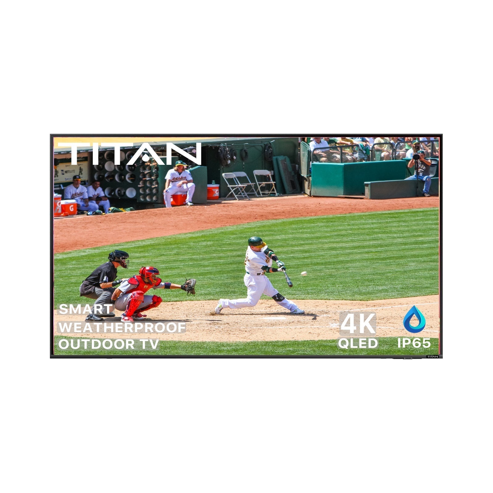 Titan Weatherproof Outdoor TV Partial Sun S-100 QLED 4K Smart TV powered by Samsung Tizen SmartThings (S100-QLED)