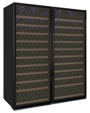 Allavino Vite Series 554 Bottle Dual Zone Tall Side-by-Side Wine Refrigerator with Black Doors
