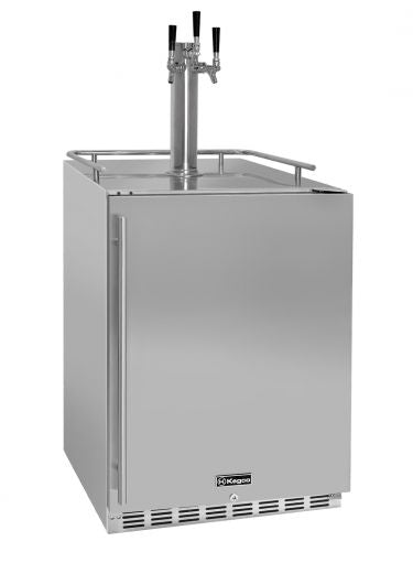 Kegco 24" Wide Outdoor Triple Tap All Stainless Steel Kegerator with Kit - HK38SSU-3