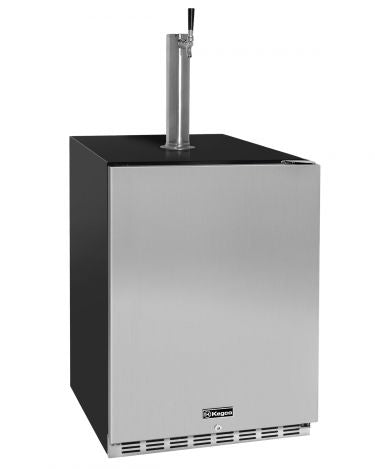 Kegco 24" Wide Single Tap Stainless Steel Built-In Right / Left Hinge ADA Kegerator with Kit - HK48BSA-1
