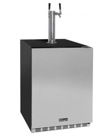 Kegco 24" Wide Dual Tap Stainless Steel Right / Left Hinge Built-in ADA Kegerator with Kit - HK48BSA-2