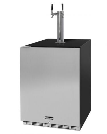 Kegco 24" Wide Dual Tap Stainless Steel Right / Left Hinge Built-in ADA Kegerator with Kit - HK48BSA-2