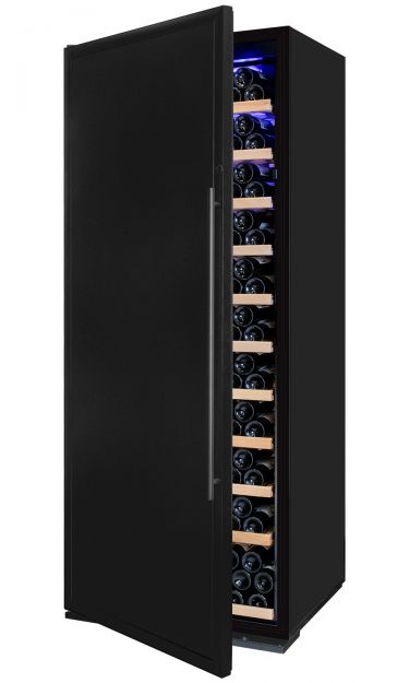 Allavino Vite Series 305 Bottle Single Zone Freestanding Large Capacity Wine Refrigerator with Solid Black Door - Left Hinge