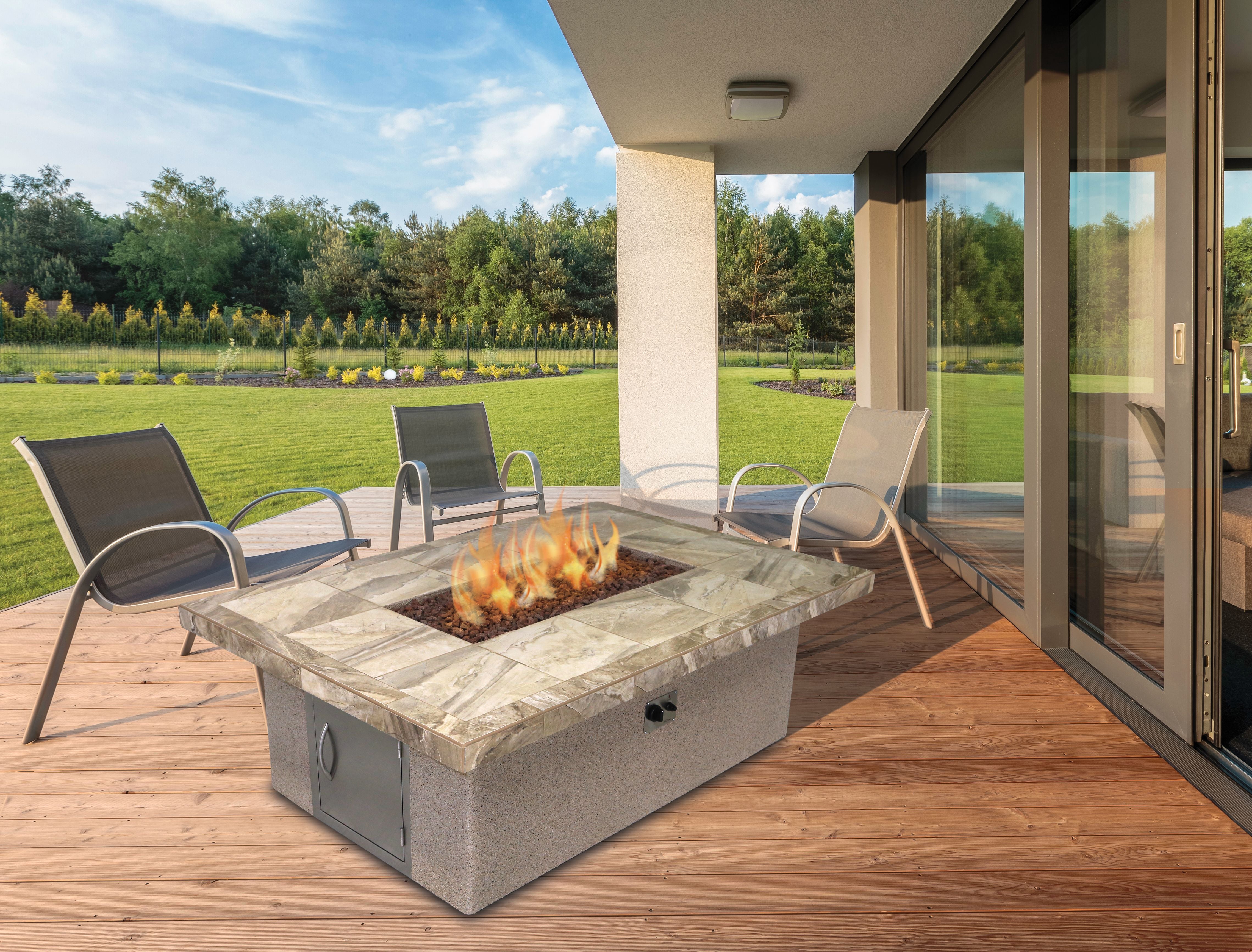 Cal Flame Outdoor 48-Inch Rectangular Fire Pit