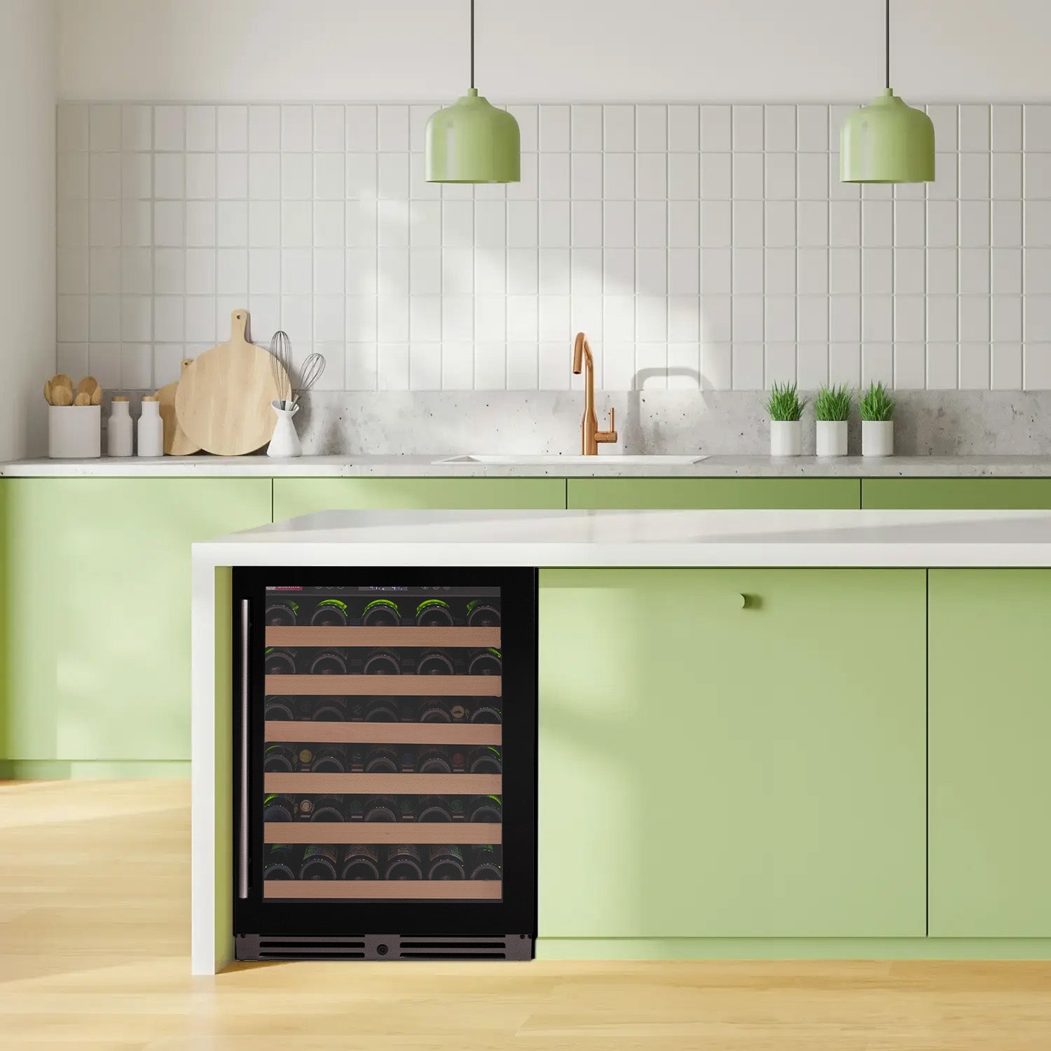 Allavino Reserva Series 50 Bottle Single Zone Built-in Luxury Wine Refrigerator with Black Glass Door - Right Hinge