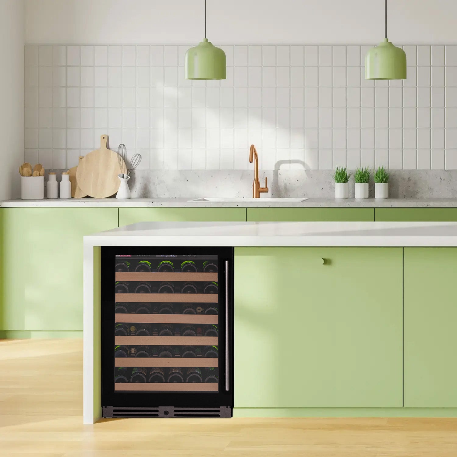 Allavino Reserva Series 50 Bottle Single Zone Built-in Wine Cooler Refrigerator with Black Glass Door - Left Hinge