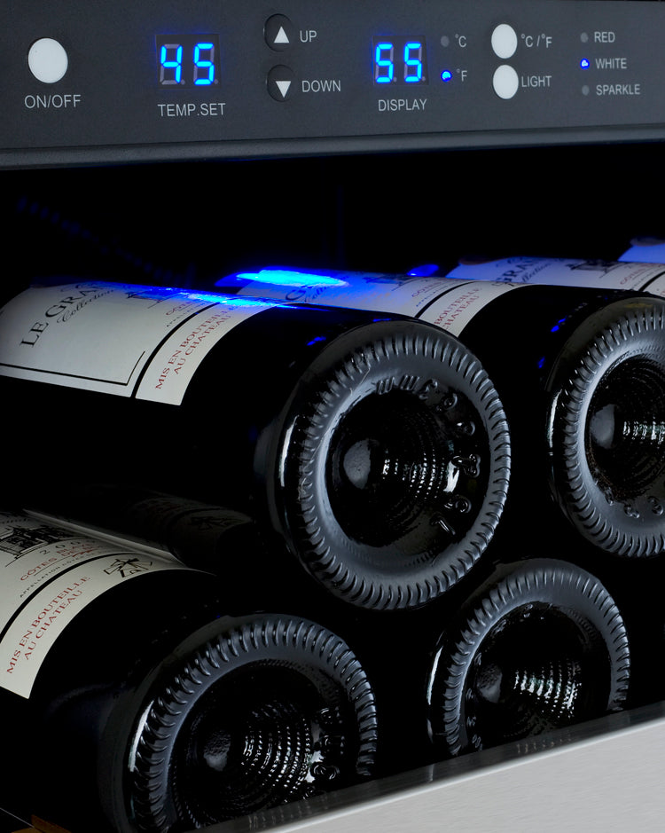 Allavino FlexCount Series 128 Bottle Single Zone Built-in Wine Refrigerator with Stainless Steel Door - Right Hinge