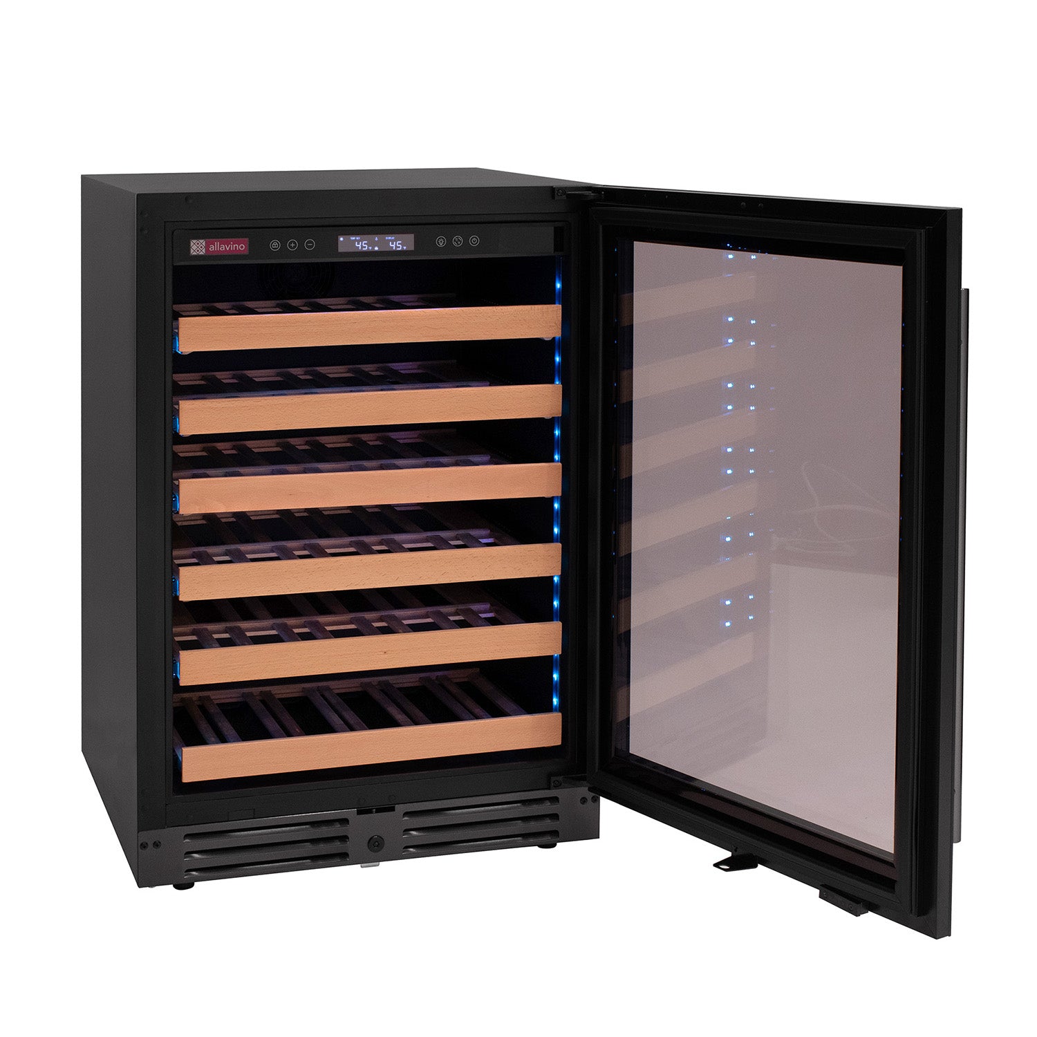Allavino Reserva Series 50 Bottle Single Zone Built-in Luxury Wine Refrigerator with Black Glass Door - Right Hinge