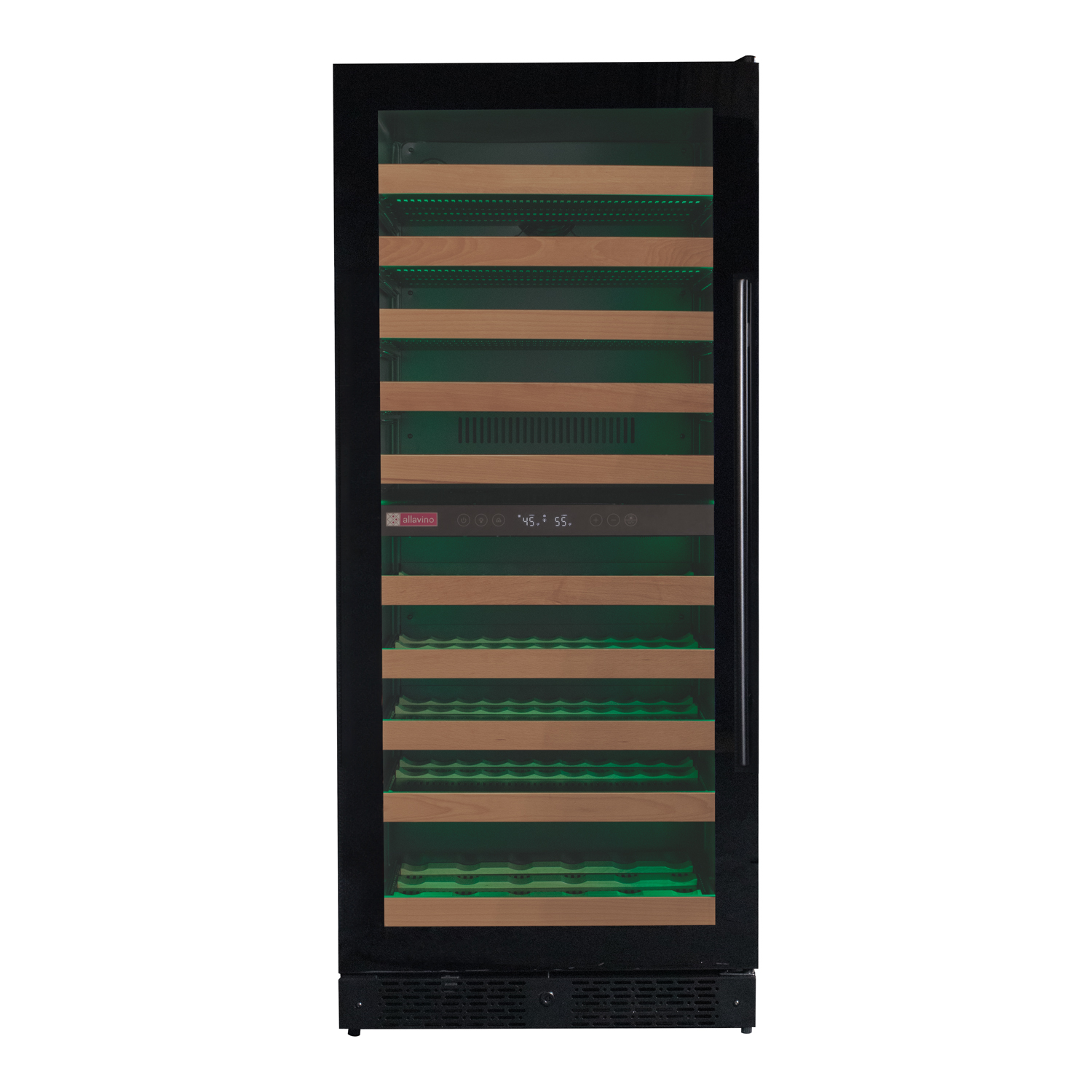 Allavino Reserva Series 119 Bottle 55" Tall Dual Zone Left Hinge Black Glass Wine Refrigerator